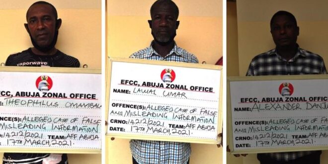 EFCC arrests 3 men for falsely claiming ex-minister Audu Ogbeh was hiding looted funds in his house