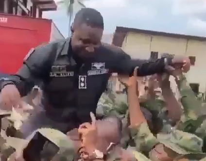 Nigerian soldier mourns as one of their leaders dies few months after he and his colleagues celebrated him for his heroic exploits (video)