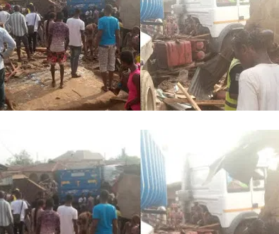 Truck crushes shop owner to death in Abeokuta (photos)