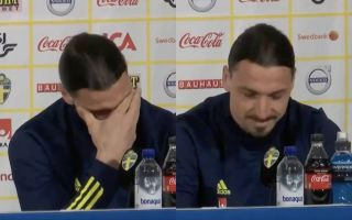 Watch Zlatan Ibrahimovic cry after being asked what his family thought of his sensational return to play for Sweden aged 39 (Video)