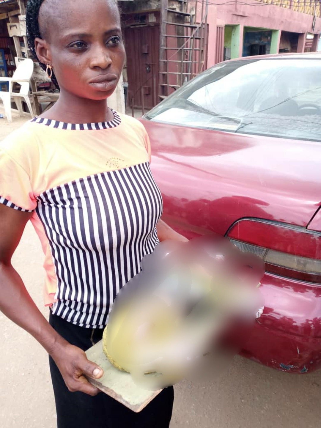 Woman arrested for killing her one month baby; blames her baby daddy  (photo)