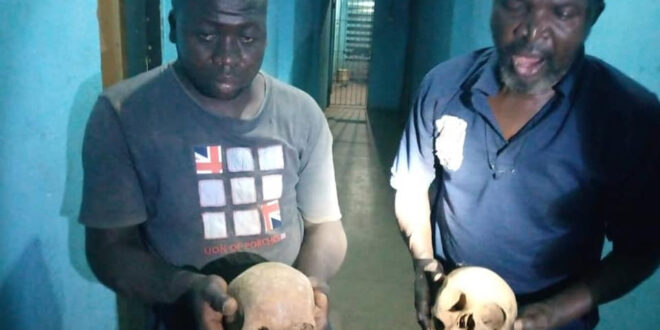 Two suspected ritualists nabbed with human skulls at Muslim cemetery in Kaduna
