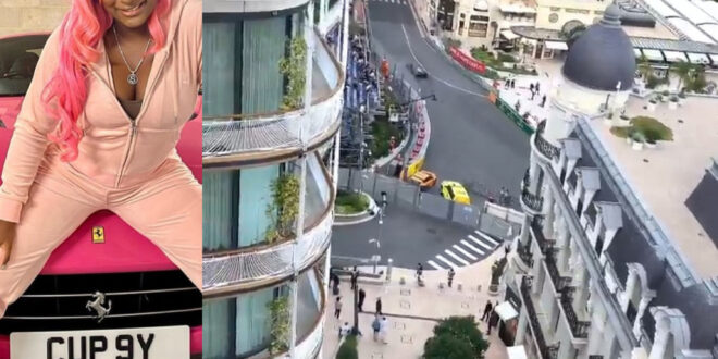 DJ Cuppy watches the Monaco Grand Prix 2021 from the balcony of the Otedola family home in Mont? Carlo (video)