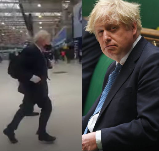 Nigerians react as UK Prime Minister, Boris Johnson is seen running to catch a train