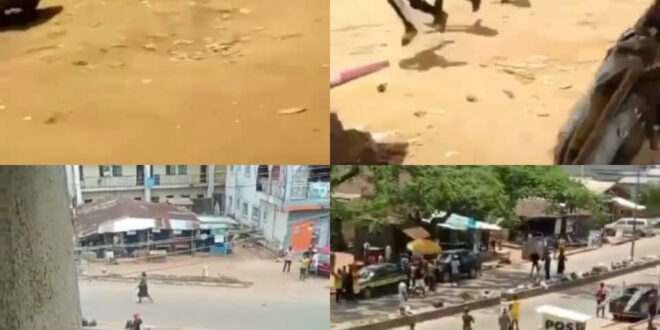 Pandemonium in Imo as unknown gunmen storm street, shooting sporadically into the air (videos)