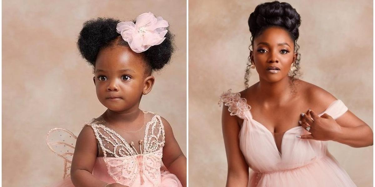 'Simi gave birth to herself'-Simi and Adekunle Gold stun Twitter as they reveal the face of her look-alike daughter for the first time