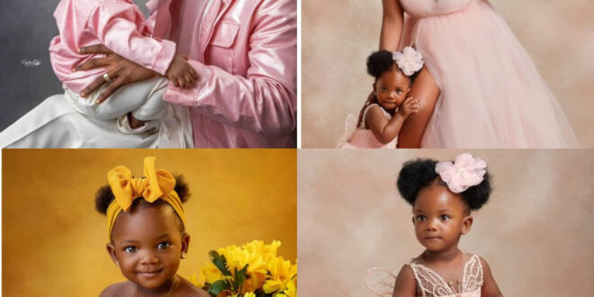 Singers, Simi and Adekunle, share lovely photos with their daughter, Adejare, as she turns one today
