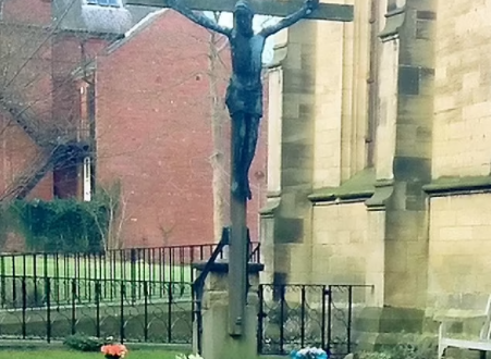 Thieves steal 6ft bronze crucifix worth ?20,000 from church garden of remembrance for the dead