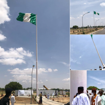 Information Minister, Lai Mohammed, inspects tallest Nigerian flag pole erected in Jigawa (photos)