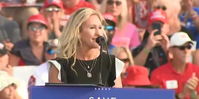 Marjorie Taylor Greene Calls For AOC To Be Locked Up At Trump Rally