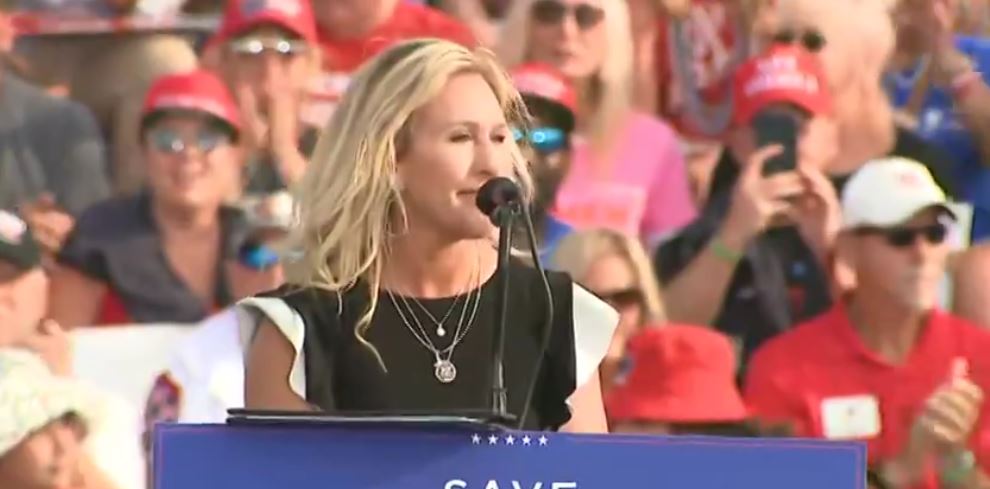 Marjorie Taylor Greene Calls For AOC To Be Locked Up At Trump Rally