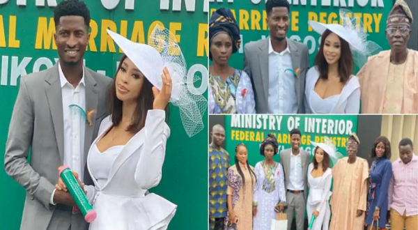 Miss Pepeye marries Super Eagles player Olayinka Peter