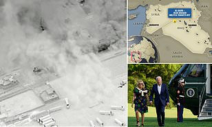 Multiple rockets hit US base in Syria less than 24 hours after Biden launched midnight airstrikes in Iraq-Syrian border killing 7 militants