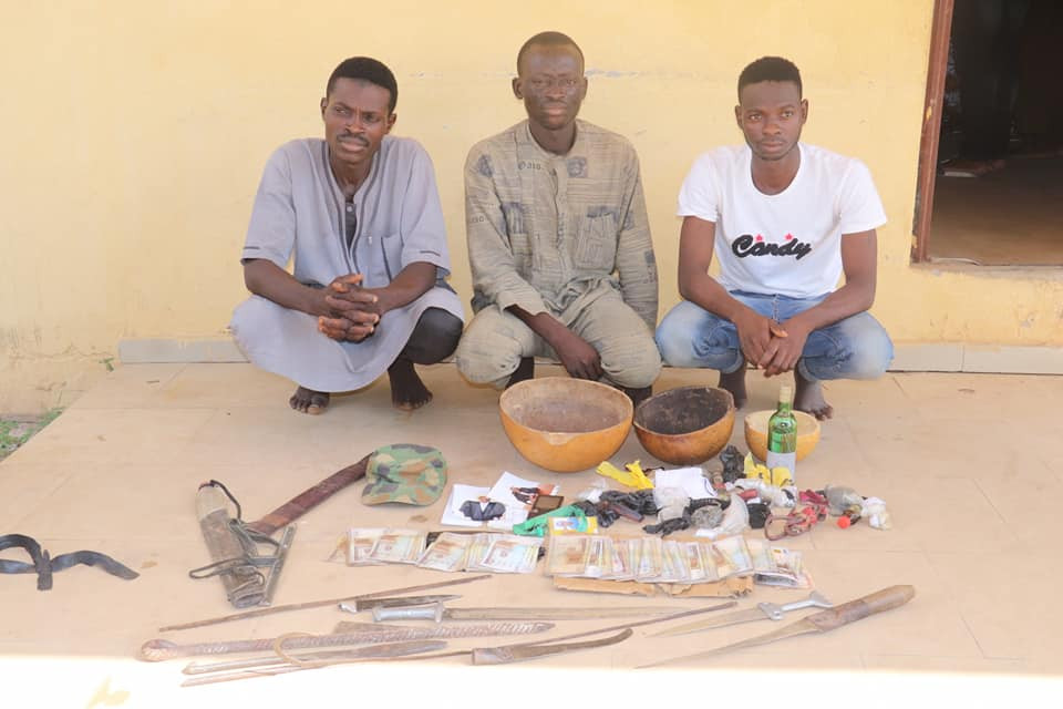 Police arrest three suspects for kidnapping two children in Niger State, recover N230,000, assorted charms