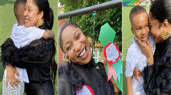 Tonto Dikeh receives ‘No 1 badge’ card from son | The Nation