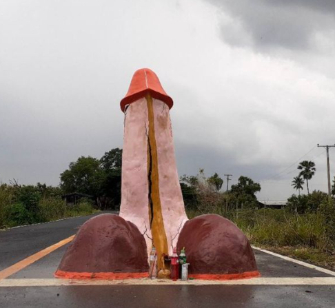 Villagers erect massive penis statue to bring forth rain