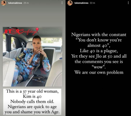 "We are our own problem"- Toke Makinwa tackles Nigerians who are quick to 'age shame' women