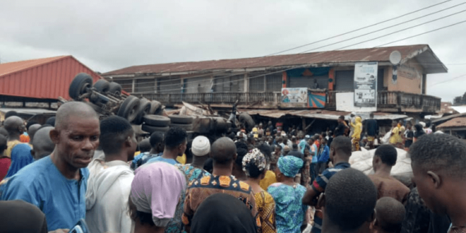 Many feared dead as gas tanker rams into market in Ibadan
