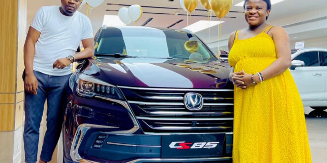 Sex therapist, Angela Nwosu, receives a brand new SUV from her husband as push present