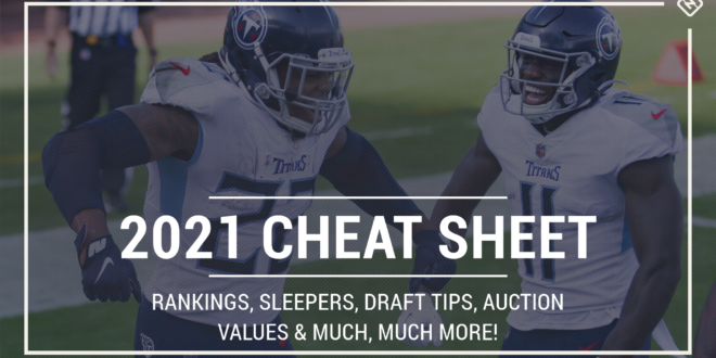 2021 Fantasy Football cheat sheet, rankings, projections, auction values, sleepers, team names, draft tips