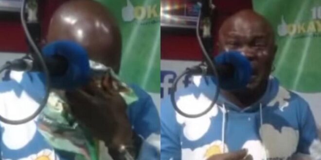 Bukom Banku fights with son over girlfriend and weeps during live interview (WATCH)
