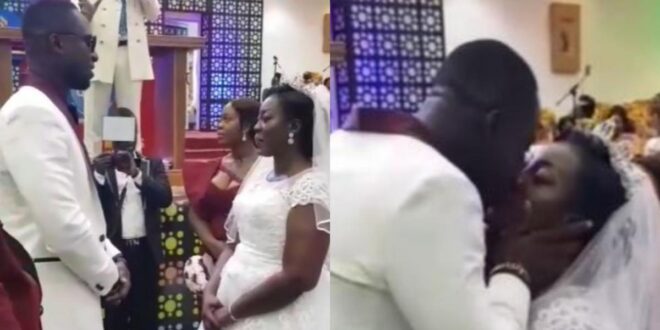 Drone flies Funny Face’s ex-wife’s wedding ring at her white wedding (VIDEOS)
