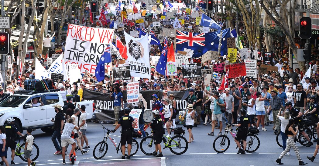Video: Thousands Protest Covid Measures in Australia