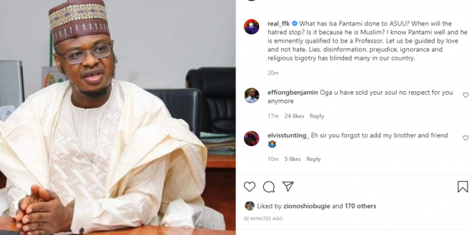 When will the hatred stop? Is it because he is Muslim? - FFK queries ASUU