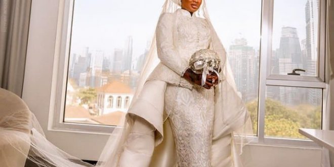 Revealed: Bimpe Oyebade's Wedding Gown Cost Millions Of Naira (Photos)