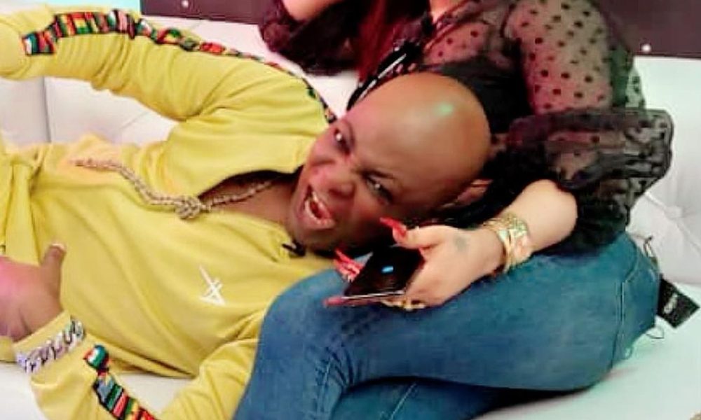 Charly Boy Meets With Bobrisky, Rests Head On His Laps (Pictures)