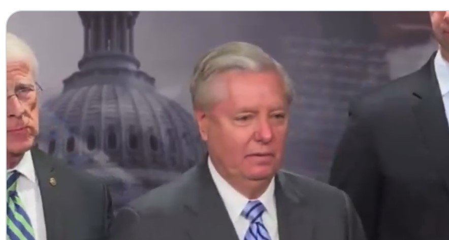 Lindsey Graham Runs Away Like His Hair Is On Fire From Putin Puppet Madison Cawthorn
