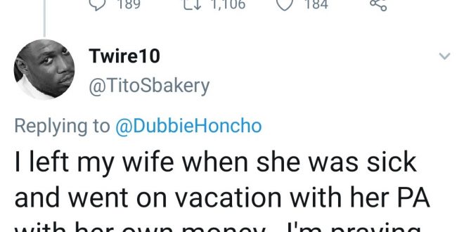 "I left my wife when she was sick and used her money to go on vacation with her PA" Nigerian man confesses