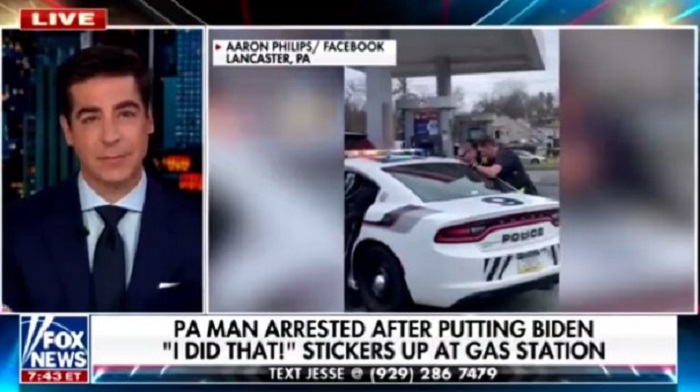 VIDEO: Pennsylvania Man Tackled, Arrested After Placing Biden 'I Did That' Stickers On Gas Pump