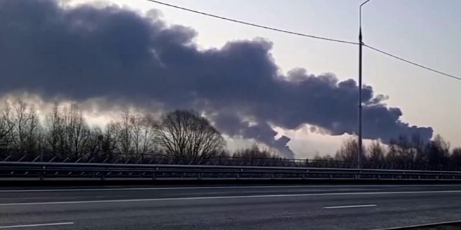 Video: Fires Break Out at Russian Oil Depots Near Ukrainian Border