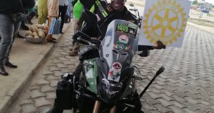Nigerian man riding a bike from London to Lagos finally arrives Nigeria