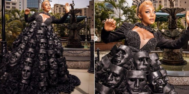 ‘This Is Hollywood Standard’ – BBNaija’s Ifu Ennada Gets Tongue Wagging As She Dazzles In Skull Outfit