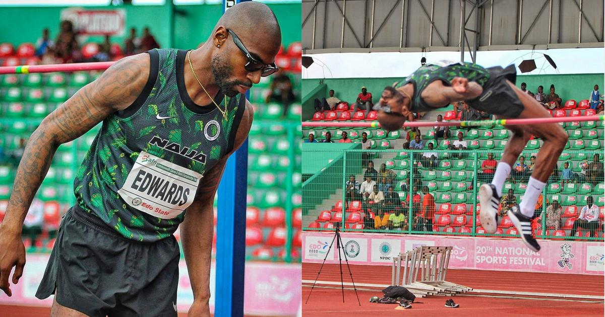 BBNaija star Mike Edwards crowned 2-time Nigerian high jump champion [Photos]