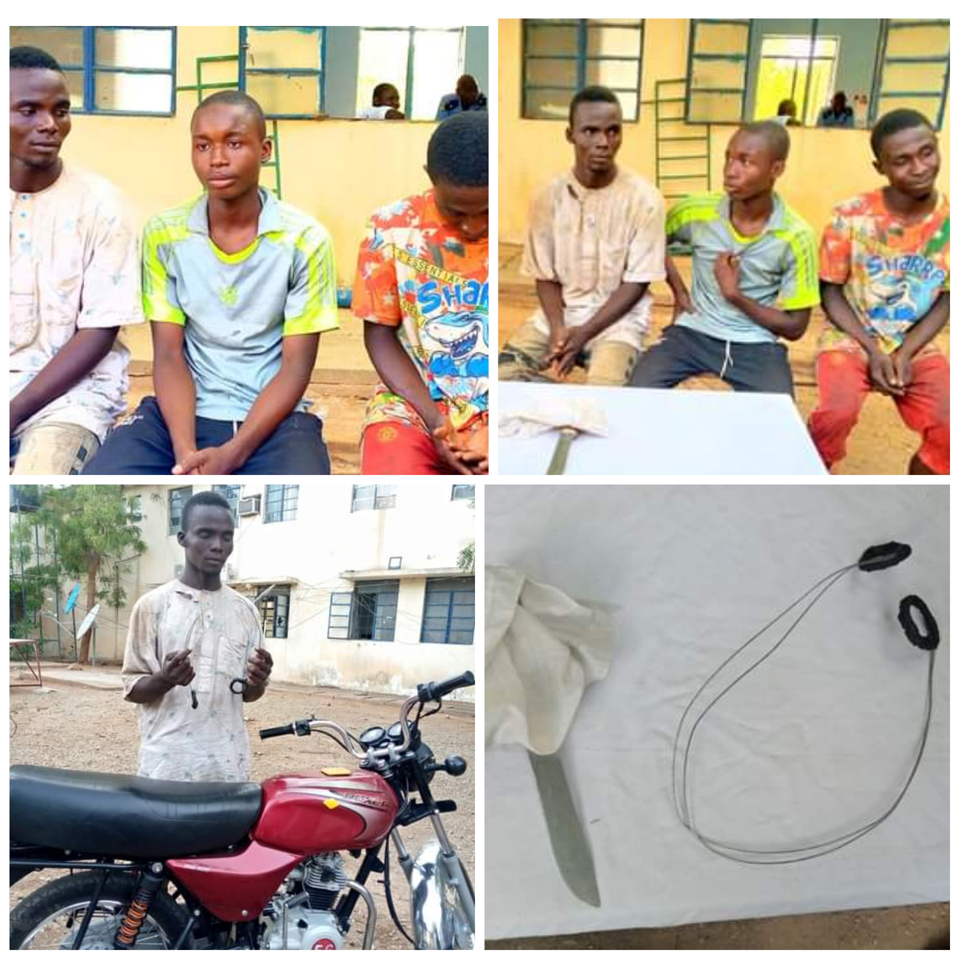 Katsina police bust notorious syndicate of armed robbers and motorcycle snatchers who strangle victims to death using cable wires