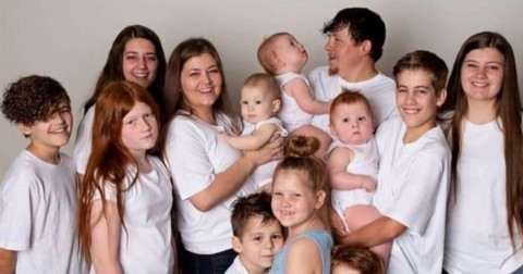Mum of 12 children who has been giving birth the last 17 years says she is done having kids (photos)