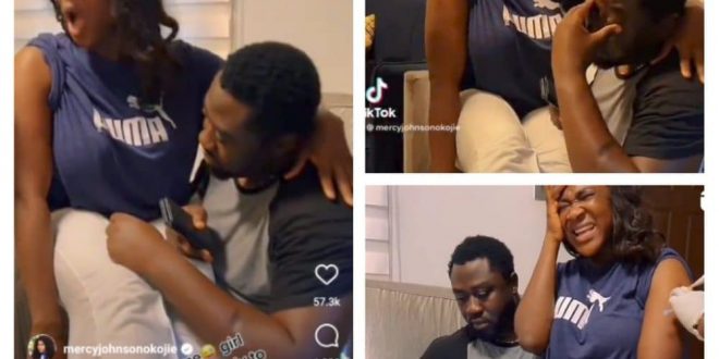 Reactions As Mercy Johnson’s Tired Husband Patiently Indulges Her While She Takes Vaccine