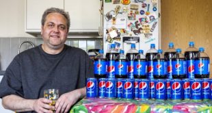 Super market worker spent ?140,000 drinking 10 litres of Pepsi every day for 20 years (photos)
