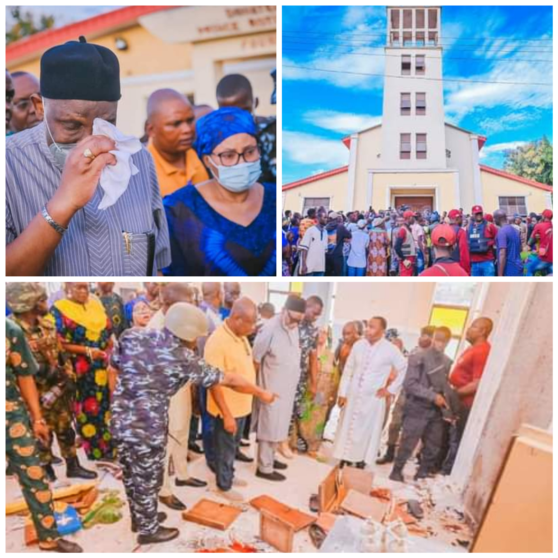 "What we have seen in America is a child play to what happened here" - Governor Akeredolu visits scene of Owo terror attack