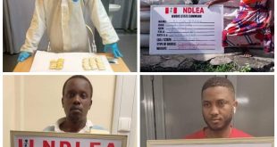 Former BRT driver excretes 90 pellets of cocaine at Lagos airport as NDLEA arrests 68-year-old woman with cannabis and intercepts N4.5b heroin in baby food