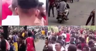 Imo youths stage protest over killing of wedding guests in Awo-Mamma, demand disbandment of Ebubeagu (video)