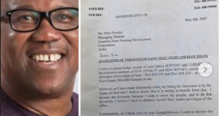 Letter Peter Obi wrote in 2007, rejecting lands allocated to him as Governor of Anambra state goes viral