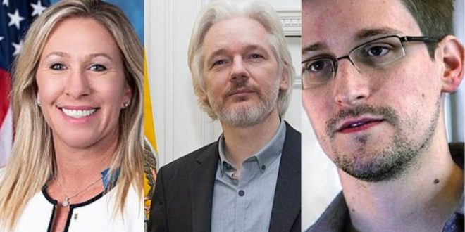 Marjorie Taylor Greene Demands Pardons For Julian Assange And Edward Snowden