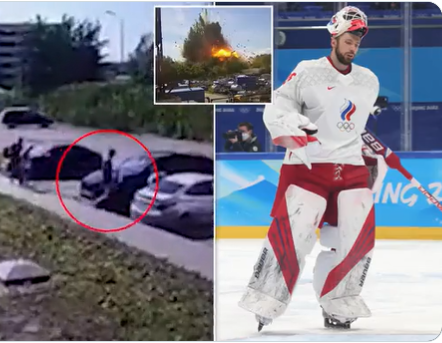 Moment Russian Olympic ice hockey star is forcibly enlisted in Putin