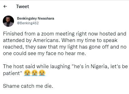 Nigerian man narrates experience during Zoom call with Americans that left him ashamed