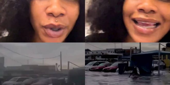 No atom of sense - Reality TV star, Tacha, slams rich Nigerians who live in Lekki and have failed to use their connections to solve the perennial flood issues in the area (video)