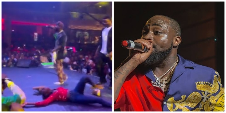 Video: Davido Pulls Off His Shoes For A Lady On Stage, Gifts Her N2m